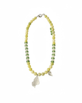 Green Glass Resin Pendant Necklace