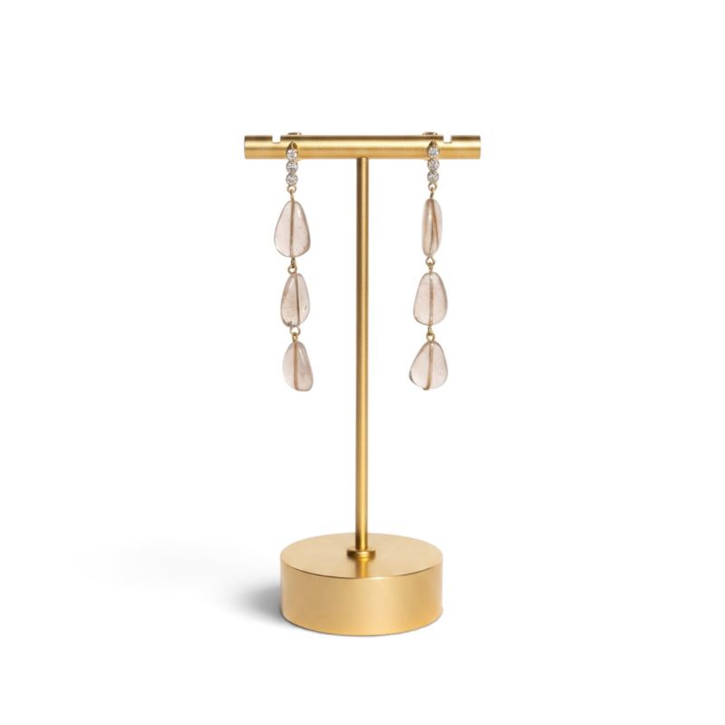Pink Cascading Glass Drop Earrings