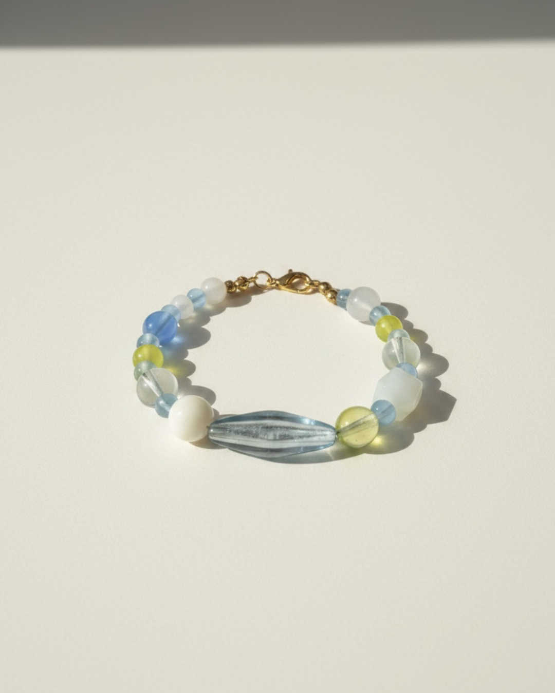 Glass Blue Beaded Bracelet