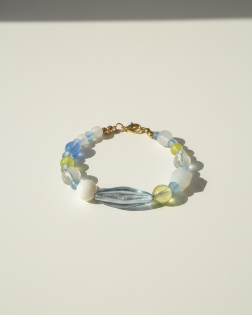 Glass Blue Beaded Bracelet