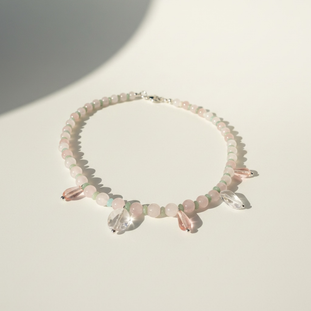 Rose Quartz Charm Necklace