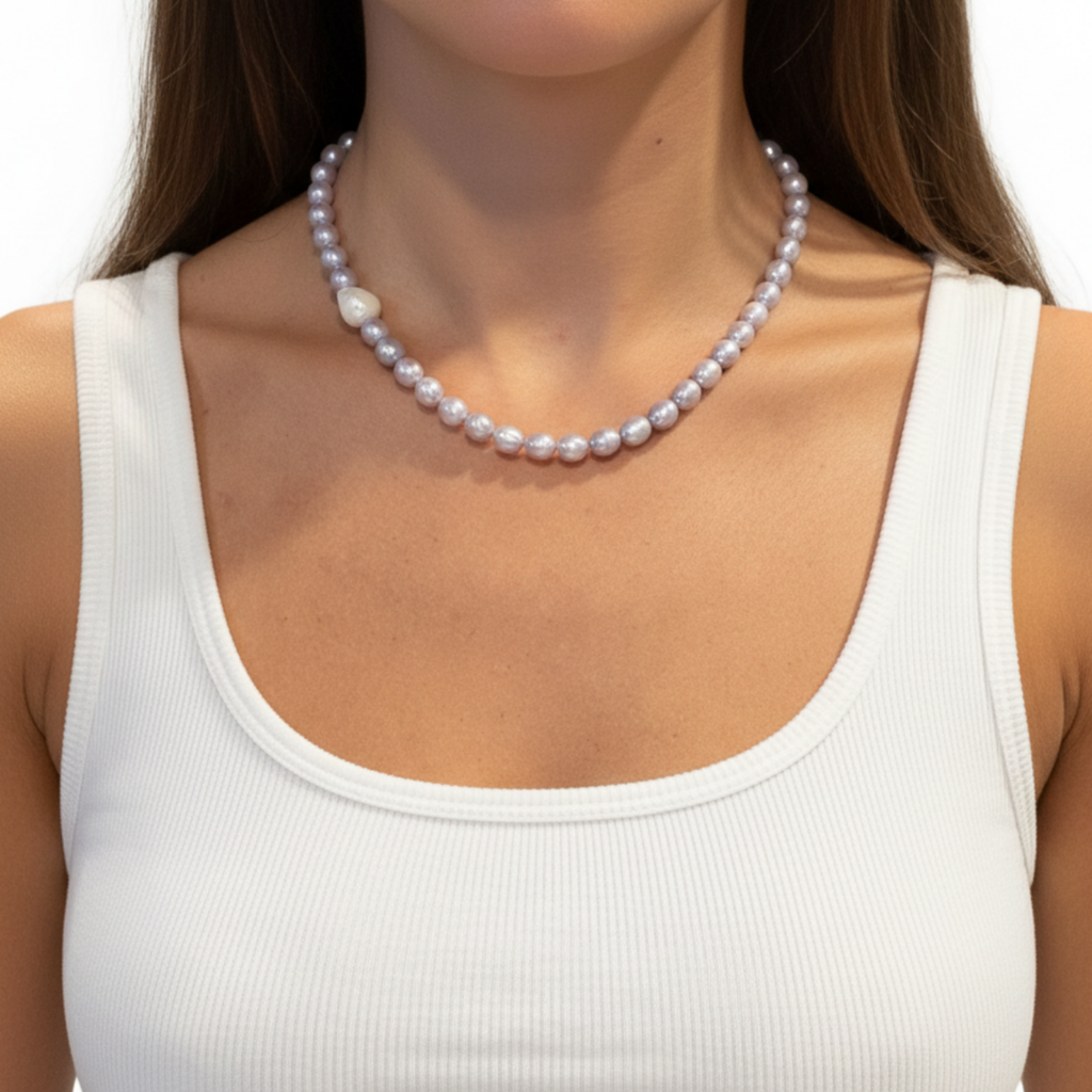 Purple Pearl Cultured Necklace