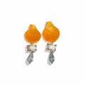 Natural Orange Shell Statement Earrings